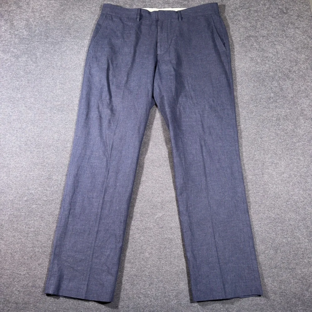 J.Crew Thompson Pants Men 32x30 Blue Tapered Cotton Chino Dress Slacks Casual